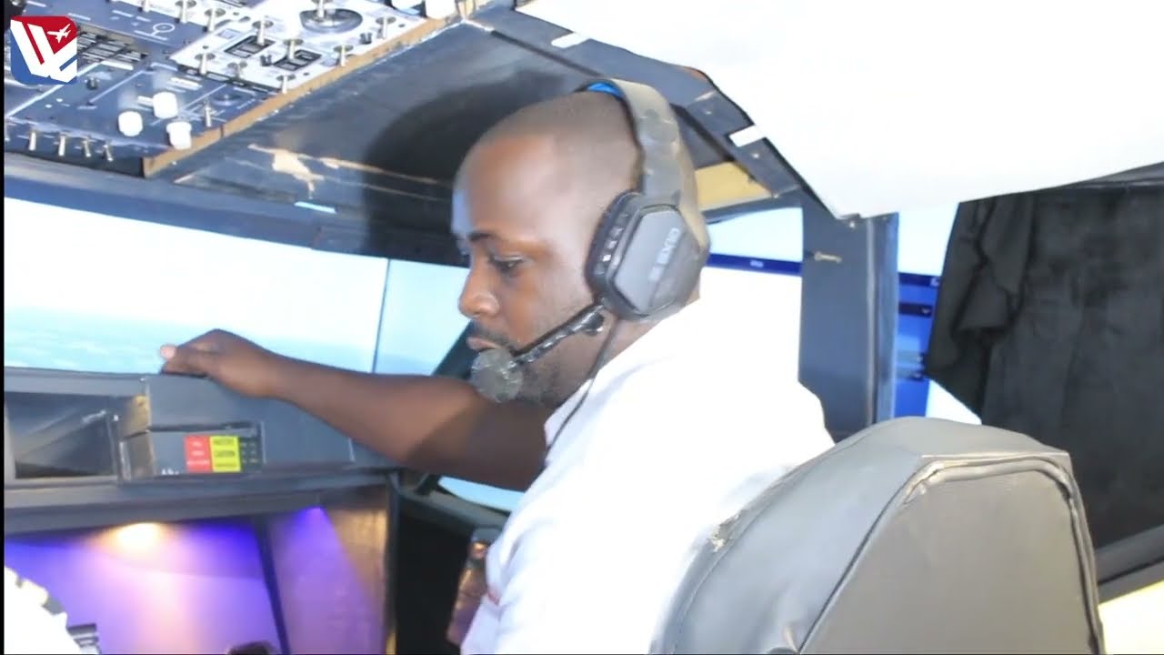 Captain Ivan with First Officer Captain TJ Kakooza, Flight On Entebbe(HUEN) Airport 