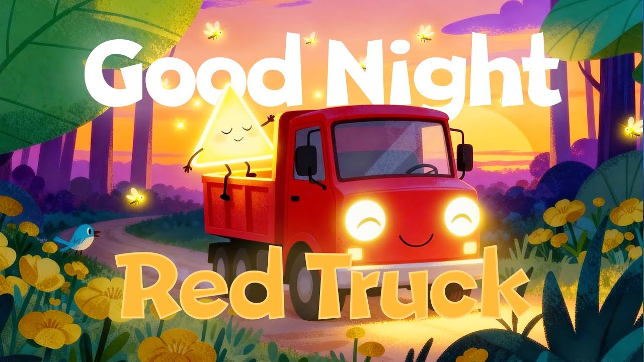 Good Night, Red Truck! 🚚 Learning Shapes & Sleep Story for Kids | Bedtime Lullaby
