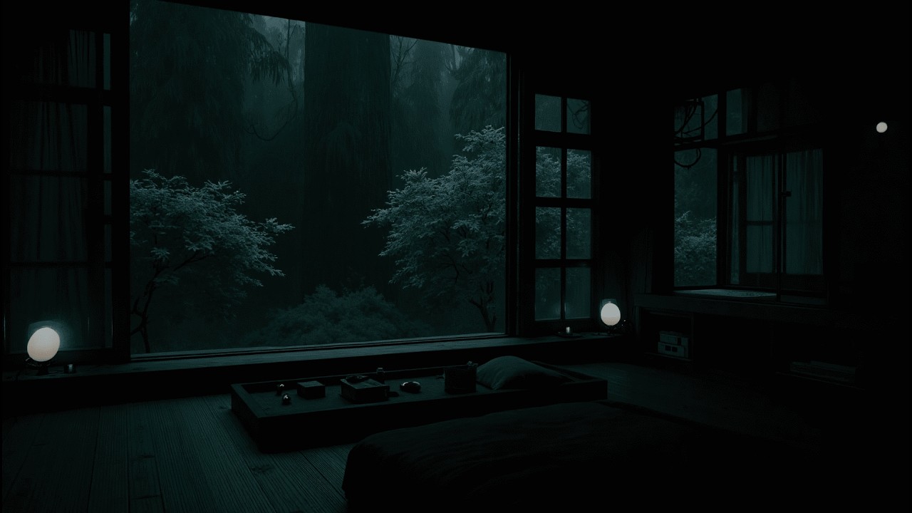 10 HOURS (No Ads) | Heavy Rain & Relaxing Piano Music for Deep Sleep, Study & Meditation
