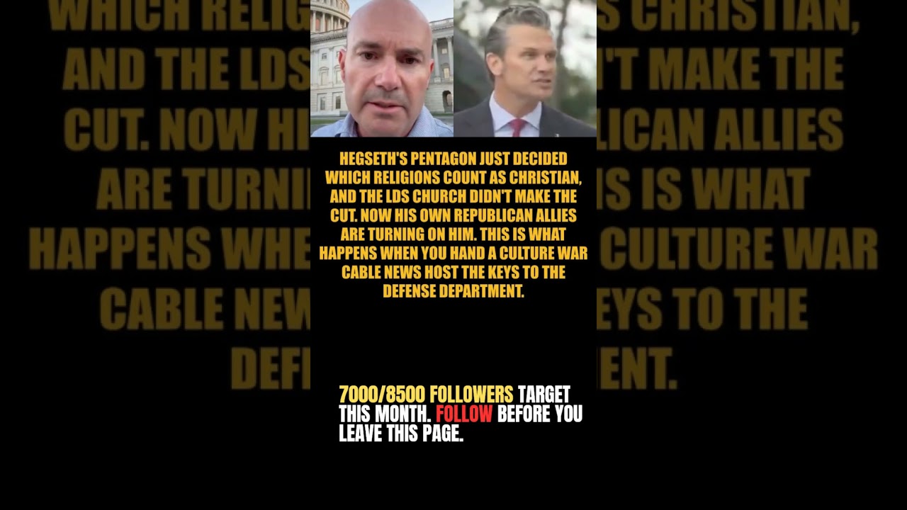 WILD: GOP Senators Blast Hegseth After Pentagon Strips LDS Church of Christian Classification