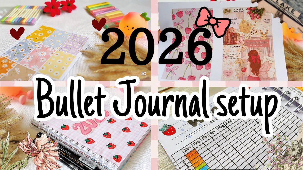 Bullet journal setup 2026 💗🫶| ලස්සනට අවුරුද්ද පටන් ගන්න 💖2026 අවුරුද්දේ bullet Journal setup එක 📚