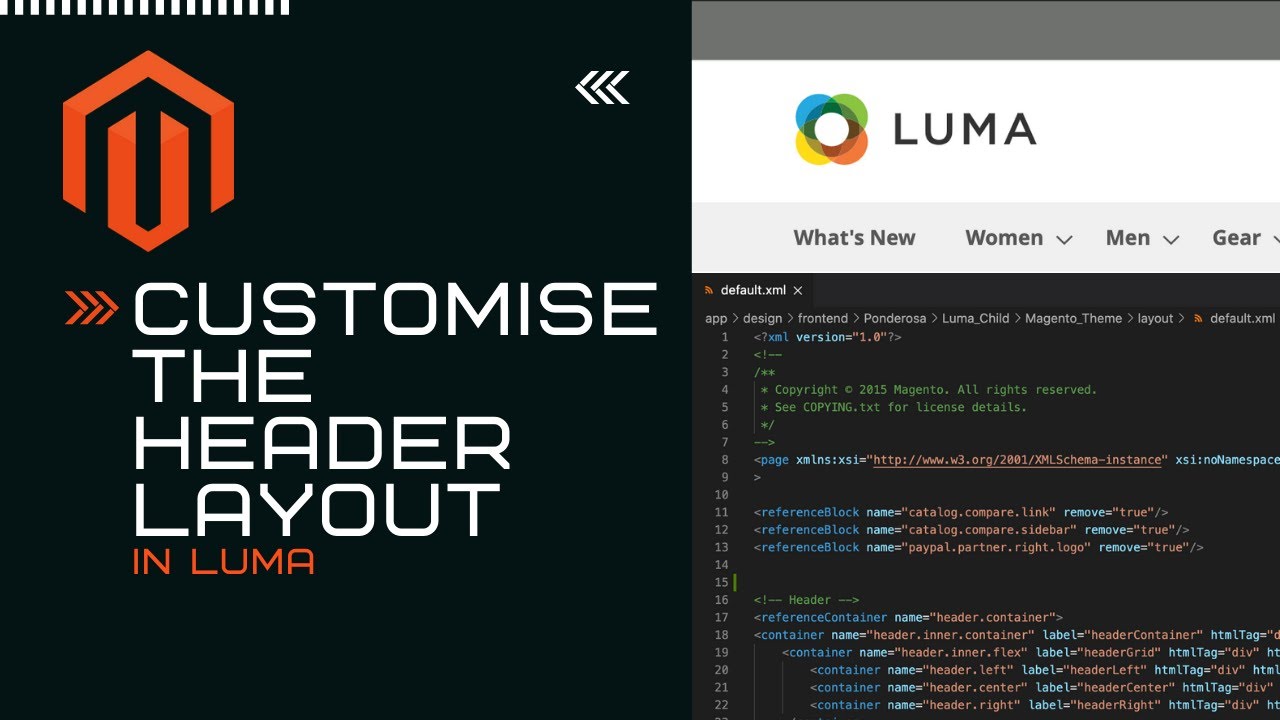 Customise the Luma header - front end theme development - Magento 2