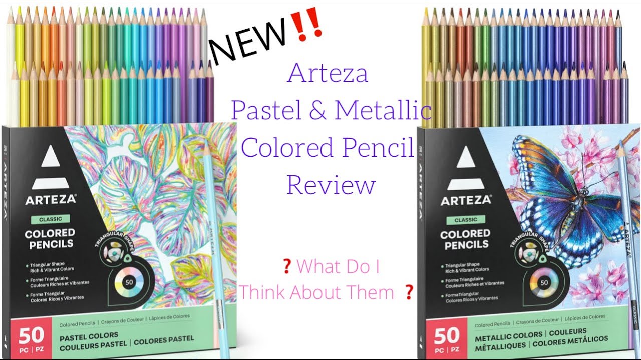 ‼️New‼️ ARTEZA 50 PASTEL & 50 METALLIC COLORED PENCIL REVIEW | Adult Coloring