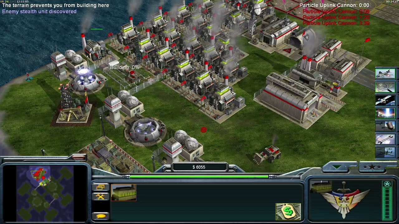 USA LASER - 1x5 HARD GAMEPLAY!!! Command & Conquer Generals Zero Hour.
