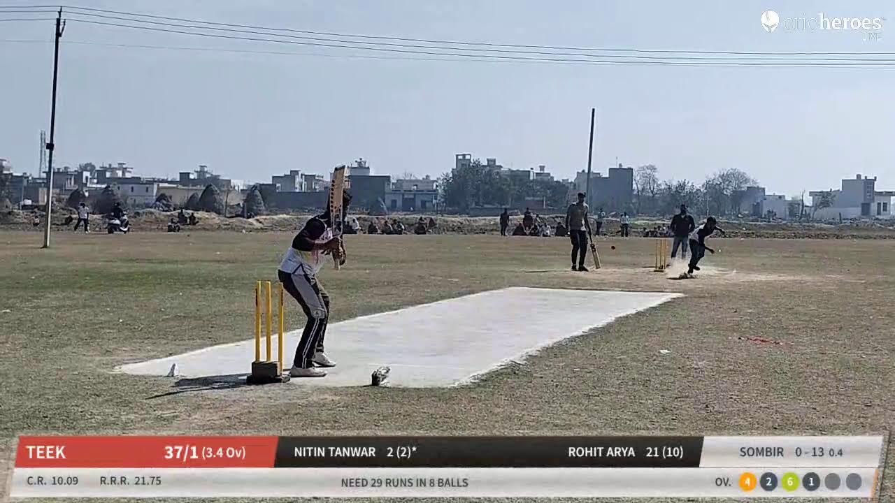 Jheel vs Teek live cricket match | Under Cricket Touranment (Nirol Pool) Budhakhera Kaithal First P