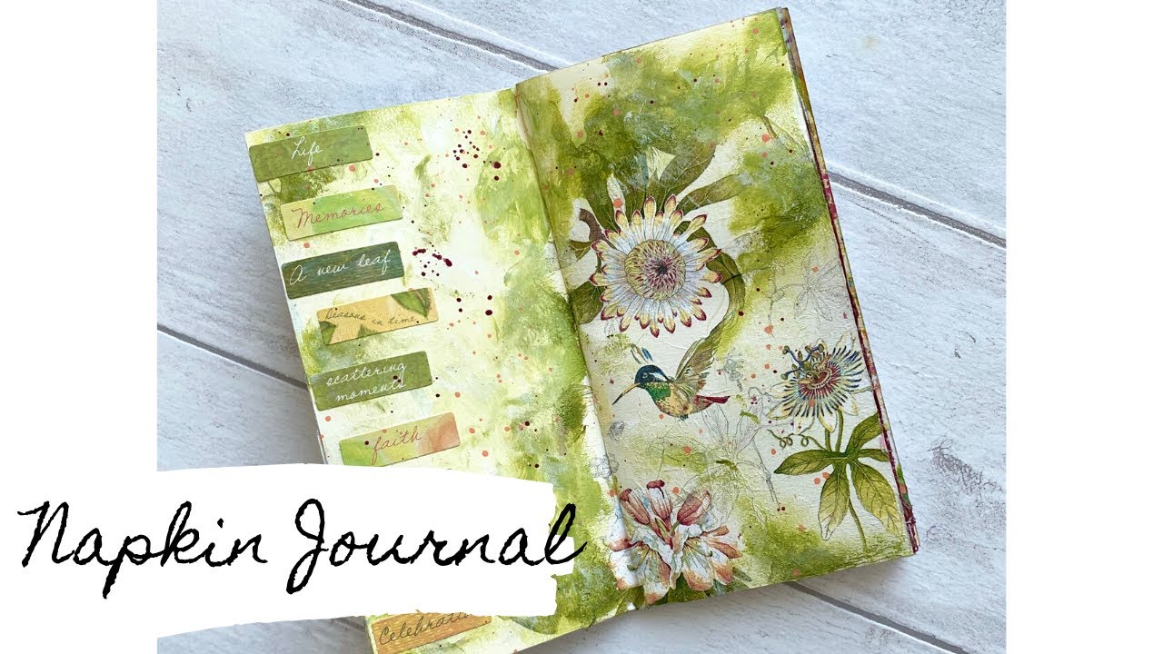 Napkin Art Journal with few supplies - Use your stash!