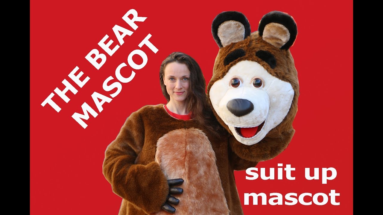 Suiting up Bear mascot costume the new one that I've just made