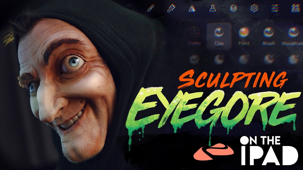Sculpting Eyegore on the iPad