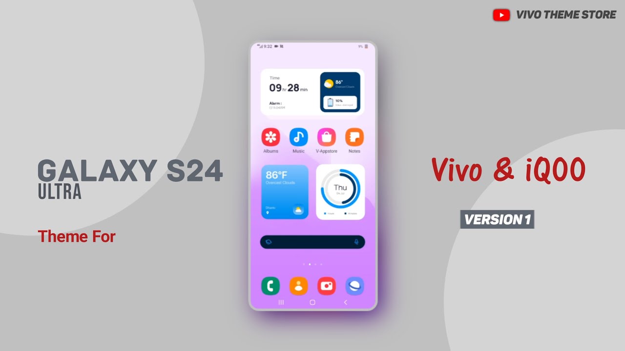 Galaxy S24 Ultra V2 Theme For Any Vivo iQ00  Android Devices| #vivotheme  #samsung   #s24ultra #vivo