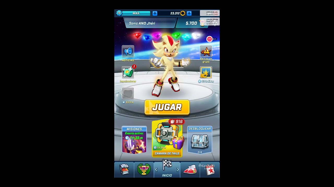 Jugando Sonic forces speed battle en vivo, parte ¿225?