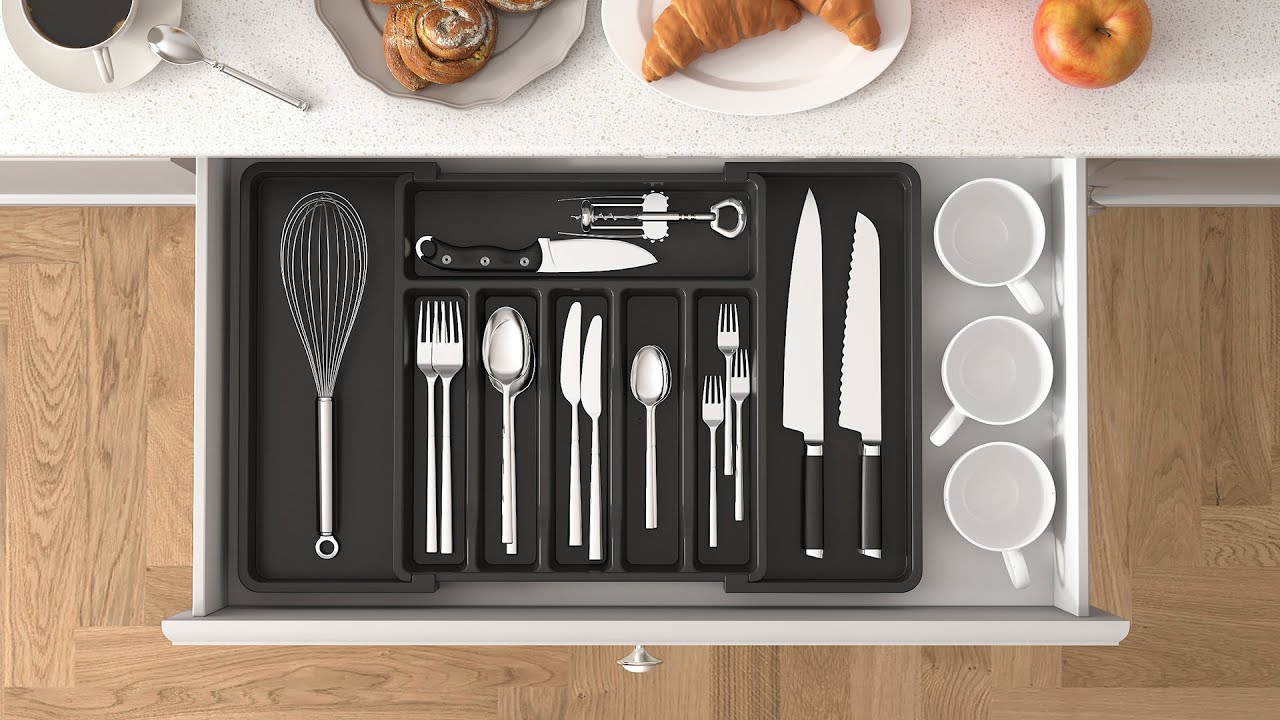 Lifewit Silverware Drawer Organizer, Expandable Utensil Tray for Kitchen