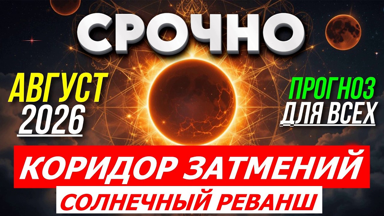 КОРИДОР ЗАТМЕНИЙ 12.08 - 28.08. СОЛНЕЧНОЕ ЗАТМЕНИЕ ВО ЛЬВЕ 12.08 💥♌