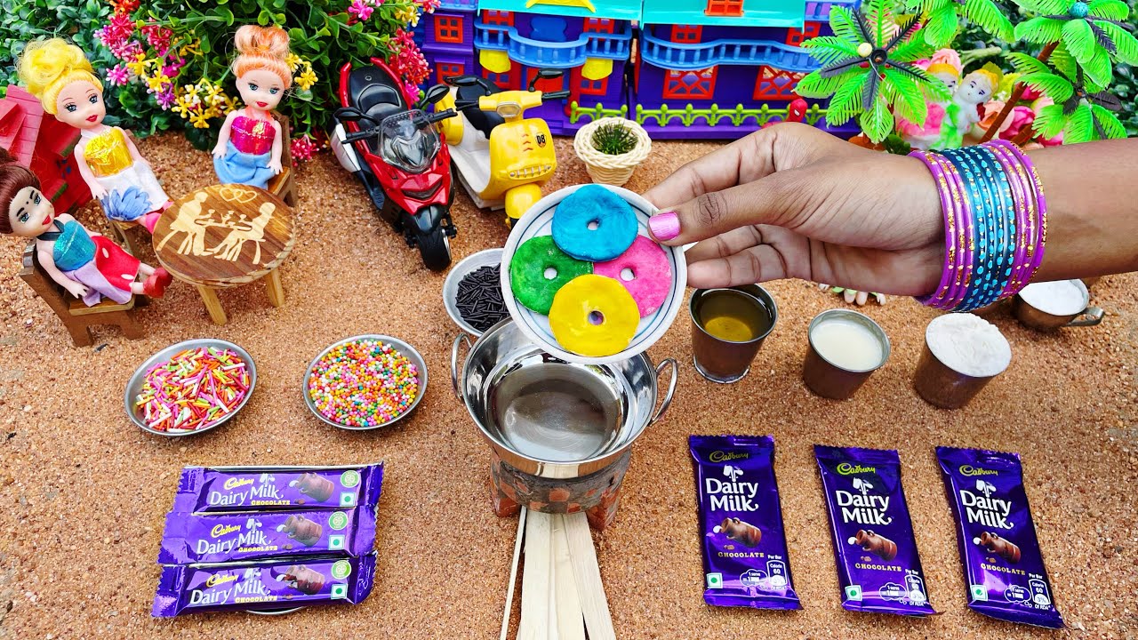 Miniature Multi Colour Chocolate Donuts Recipe | Chocolate Donut’s | Multi Colour donuts|Mini Donuts