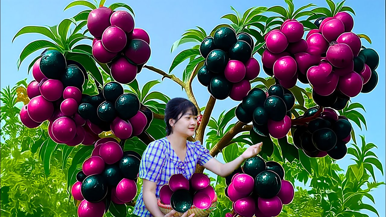 Harvesting Sweet Ripe Black Plums To Sell & Cook The Best Spicy Chicken | Authentic Village Recipes