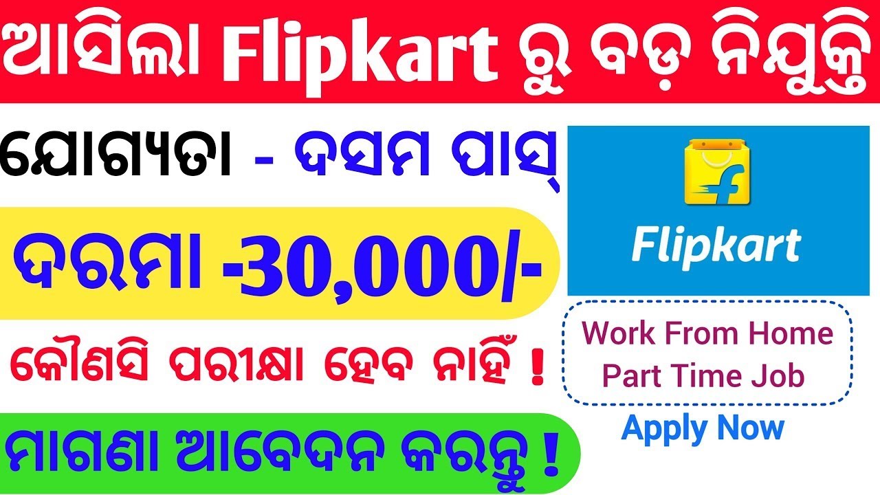 Flipkart Work From Home Jobs 2025 |Work From Home Jobs In Odisha |Job Portal 2.0|@odiinformer4489 