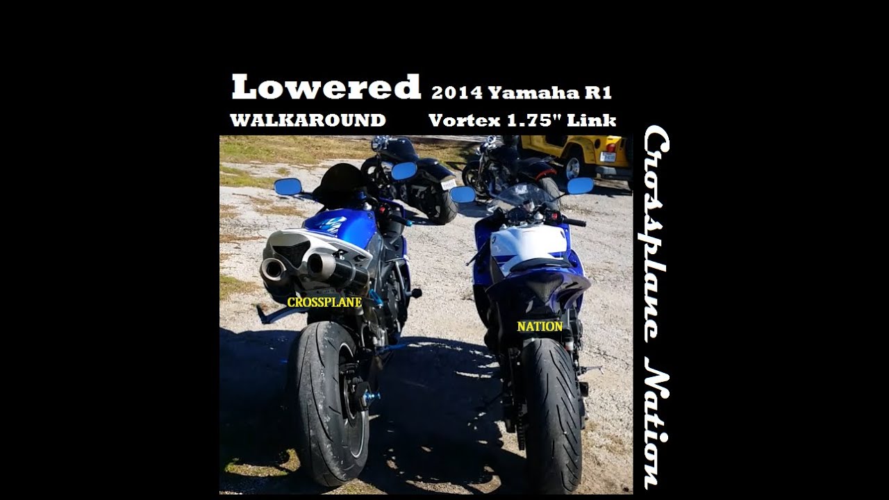 WALKAROUND - Lowered 2014 Yamaha YZF-R1 Compared to a Stock R1   Vortex Link LL684