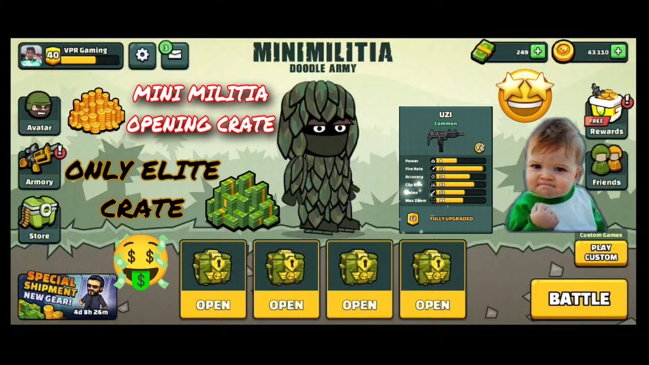 MINI MILITIA OPENING CRATE #7|| CRATE OPENING💥MINI MILITIA || VPR GAMING.@vprgaming2005 #minimilitia