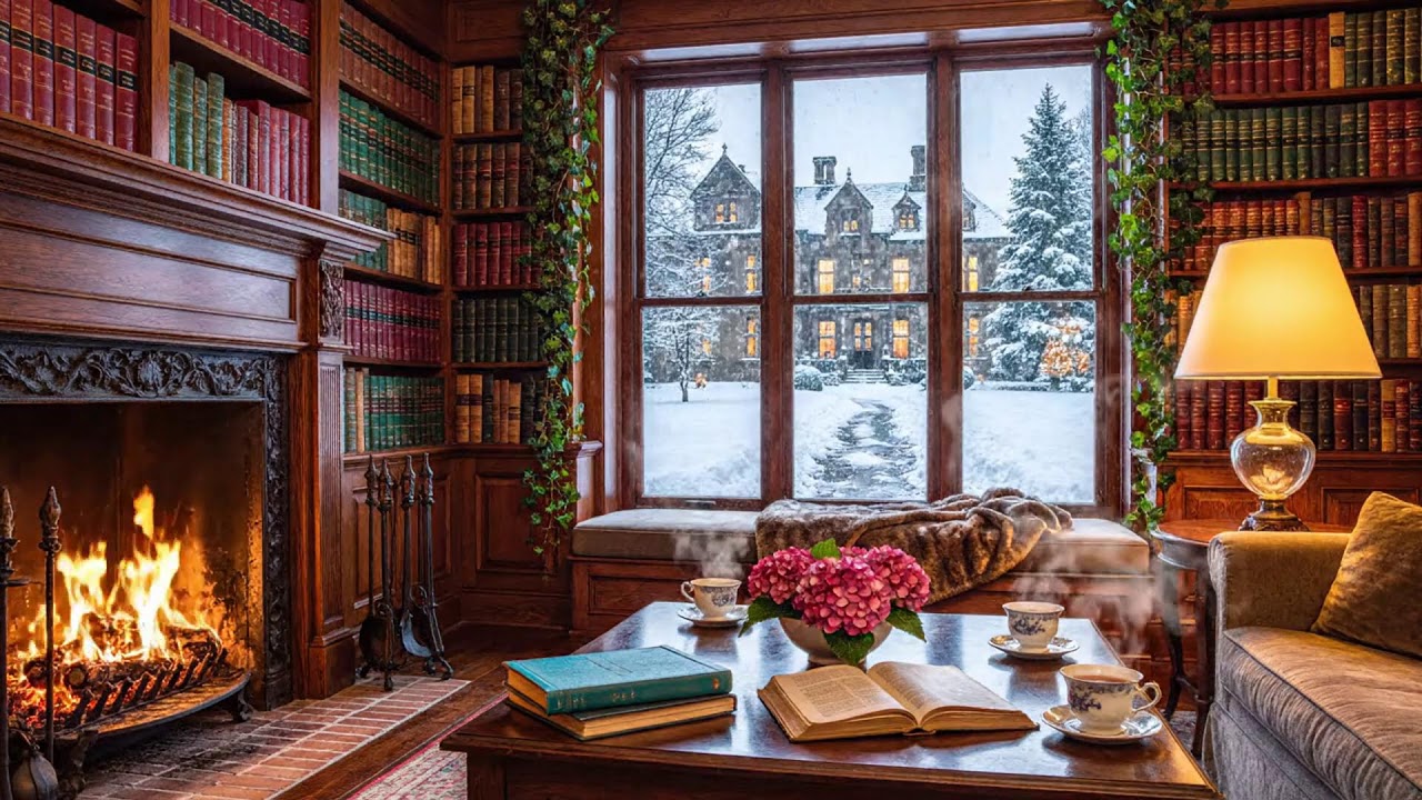 Good Mood Winter Jazz Piano 🎹 Cozy Coffee Shop & Fireplace Sounds