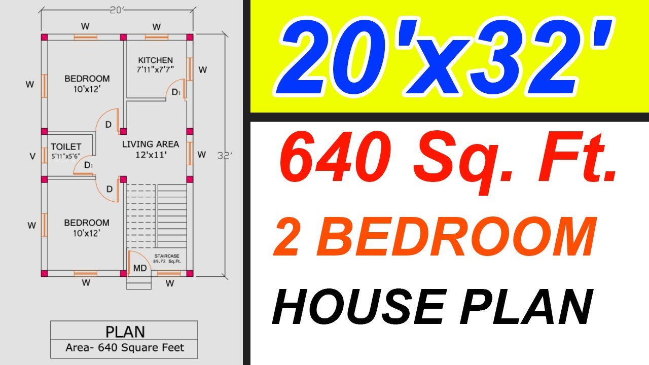 20'x32' House Plans Design || 640 Sq Ft House Design 2021  ||