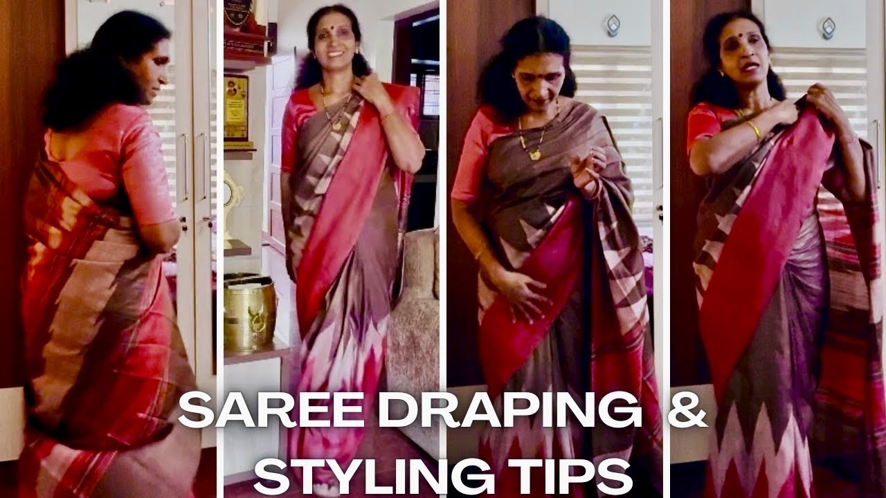 സാരി ഉടുക്കാൻഎന്തെളുപ്പമാണെന്നോ❤️|Malayalam saree draping vlog|#sareedraping 