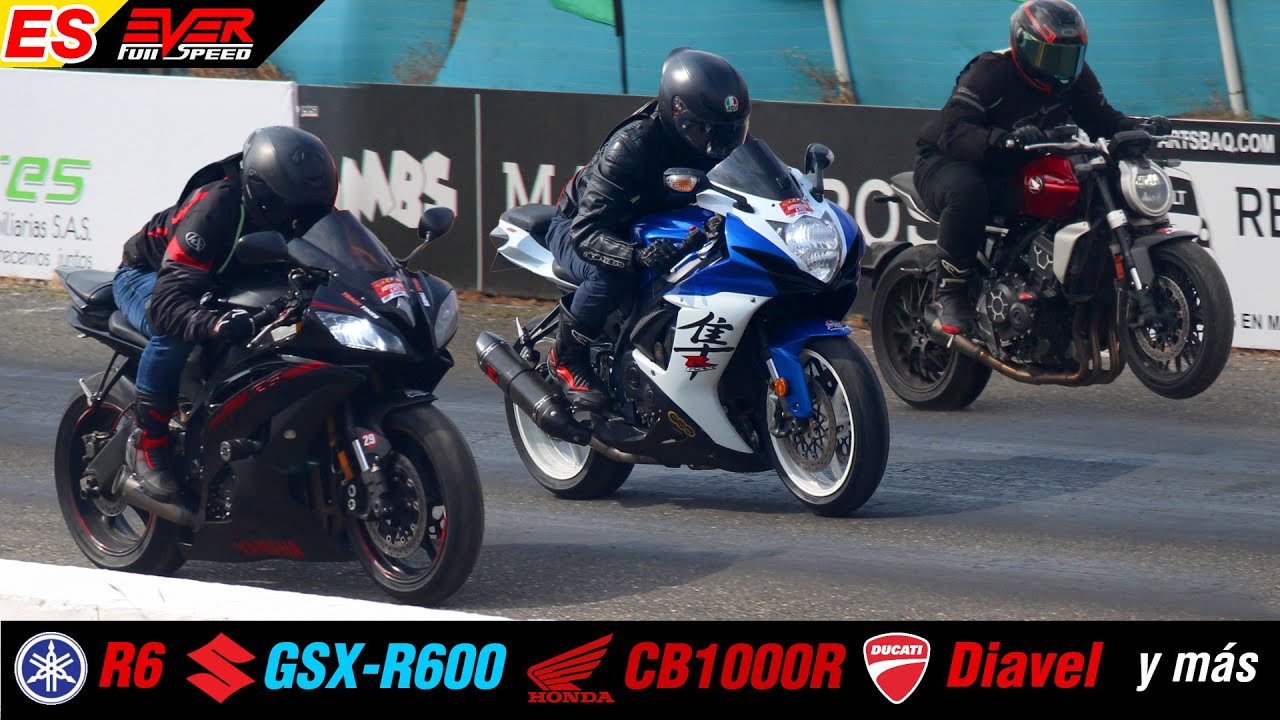 CARRERAS de motos 11s: R6 🆚 GSX-R600 🆚 CB1000R 🆚 Diavel 🆚 GSXS750 🆚 GSR750 🆚 FZ1 🔥Copa Carnaval 2024
