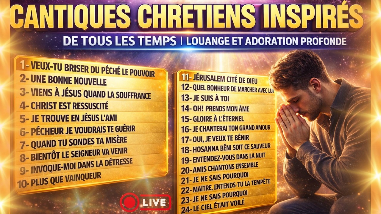 CANTIQUES CHRÉTIENS INSPIRÉS DE TOUS LES TEMPS | LOUANGE ET ADORATION PROFONDE