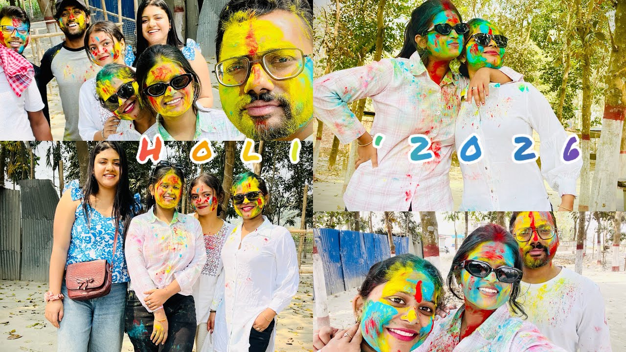 Holi celebrated with them 🩷#family #friends #holispecial #ytshorts #minivlog 