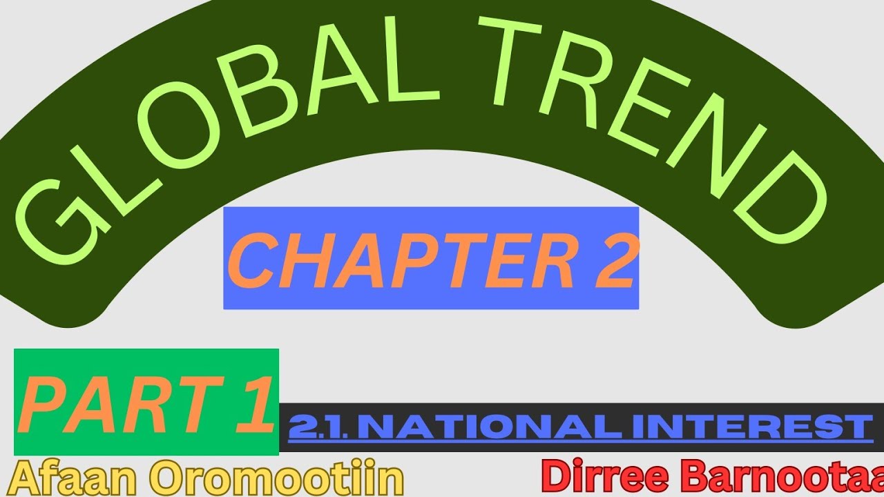 Global Trend Chapter 2 Part 1: National Interest|Afaan Oromootiin|Freshman Course