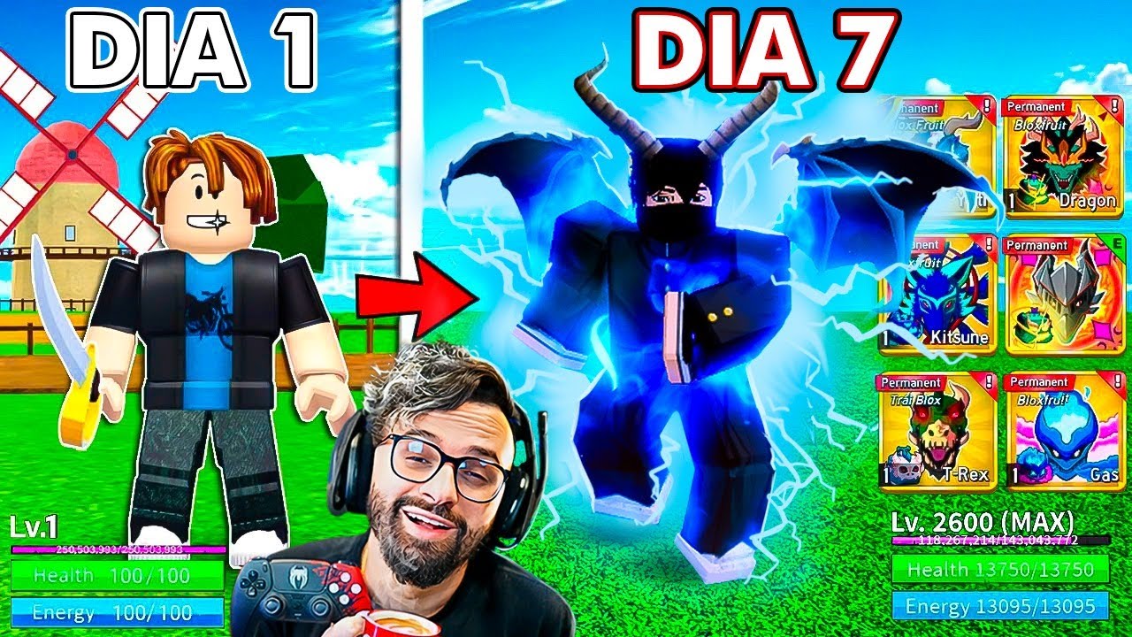 🔥 Blox Fruits: Do N&iacute;vel 1 a 2000 com 1.000,00 REAIS EM ROBUX 😱 [FILME COMPLETO]