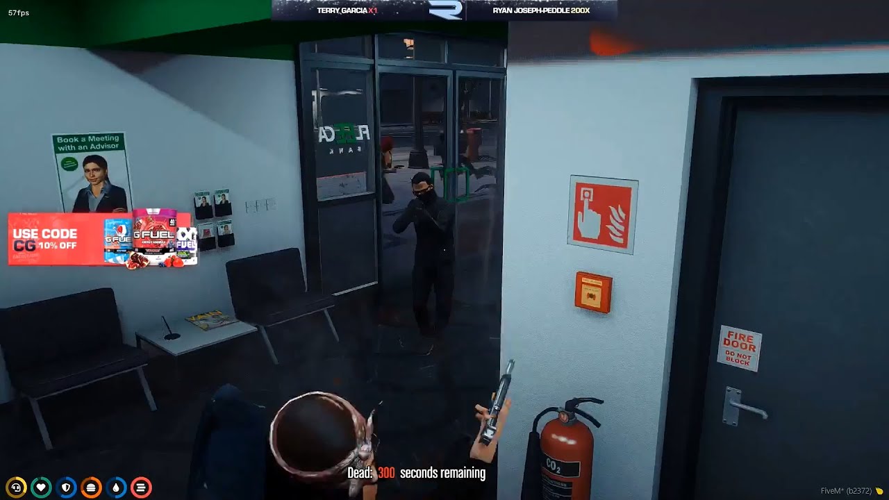 Mandem Sh*ot Down CG в Fleeca Bank (полный контекст) | Обновление NoPixel Heist