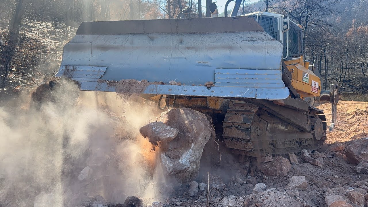 INSANE BULLDOZER WORK! Liebherr PR 744 Cutting a Road on a Cliff | EXTREME CONDITIONS #dozer 