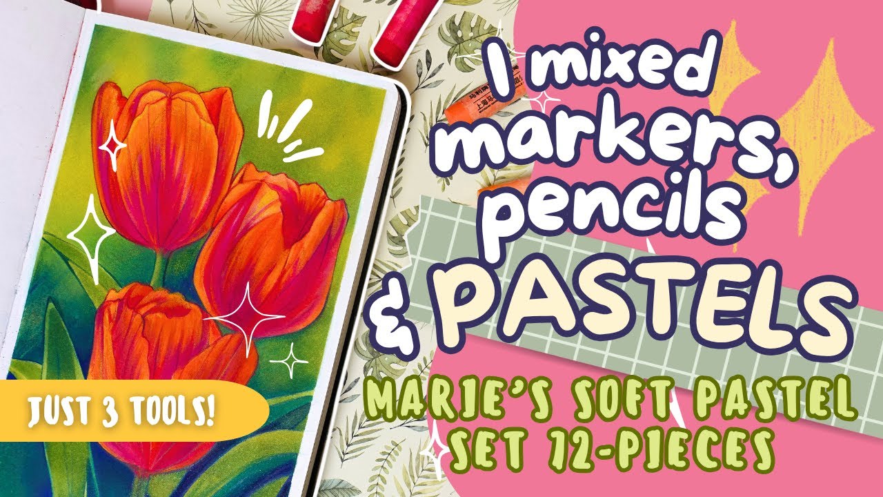 3 TECHNIQUES, 1 MESS (or art masterpiece?) 🌸 | Lightwish Marie’s Soft Pastel Set 72-piece