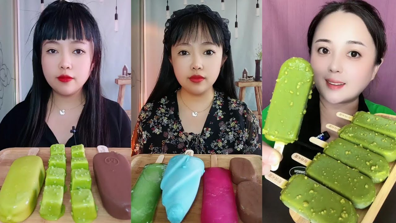 MATCHA 💚🤤 MAGNUM 🍦 ICECREAM|ICE LOLLY 💕🍦 ICECREAM|ICE🍓 STRAWBERRY LOLLY🍦 ICECREAM| ASMR MUKBANG 