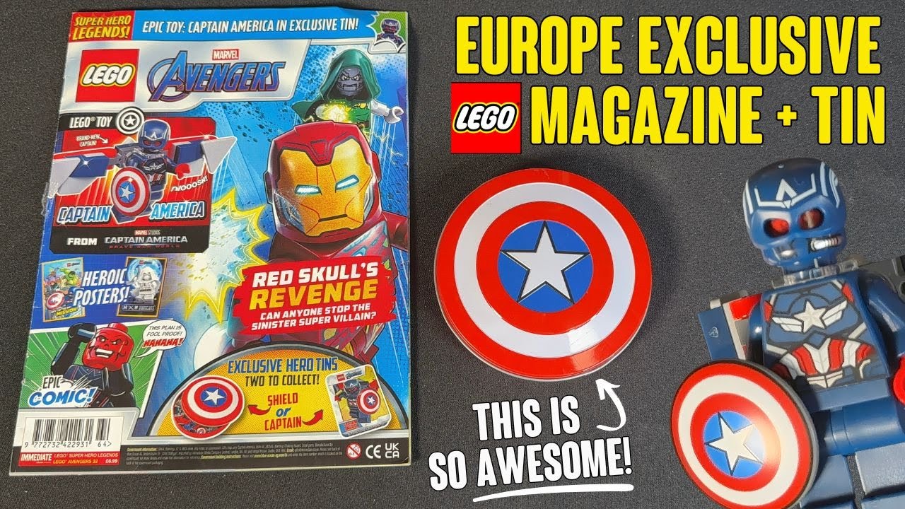 РЕДКИЙ набор LEGO Капитан Америка: жестяная коробка + журнал. ОБЗОР (эксклюзив для Европы!)