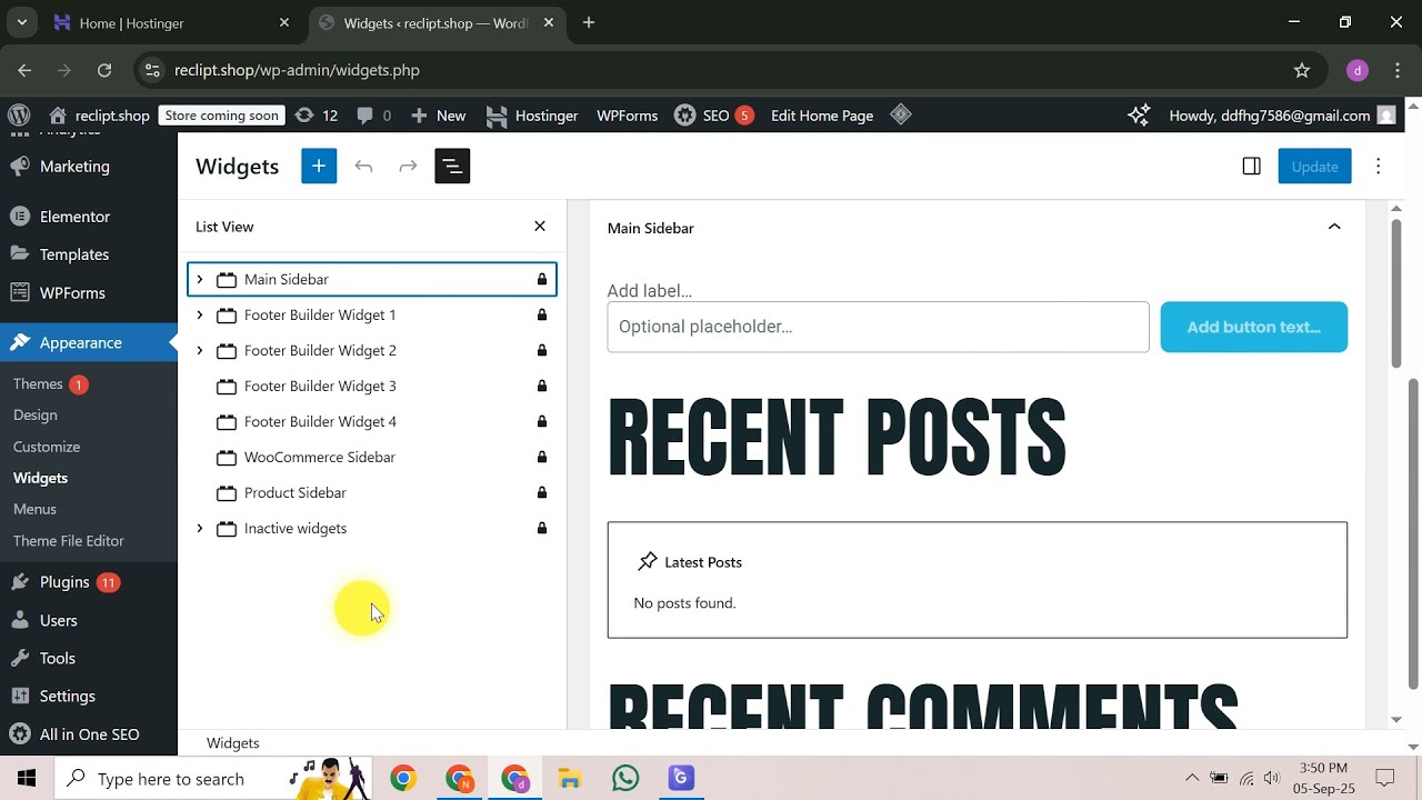 How to Add Sidebar on Hostinger