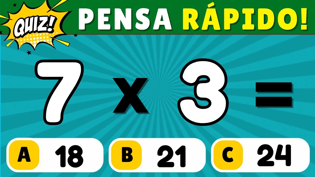 🚨 Quiz de Matemática com Multiplicação #1 [DUVIDO VOCÊ ACERTAR TODAS]