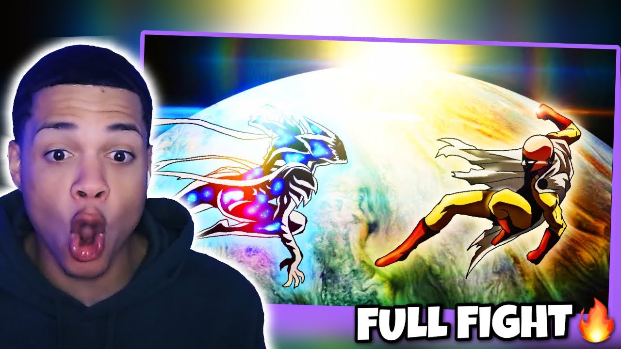 SAITAMA VS COSMIC GAROU | One Punch Man Fan Animation FULL FIGHT REACTION!!