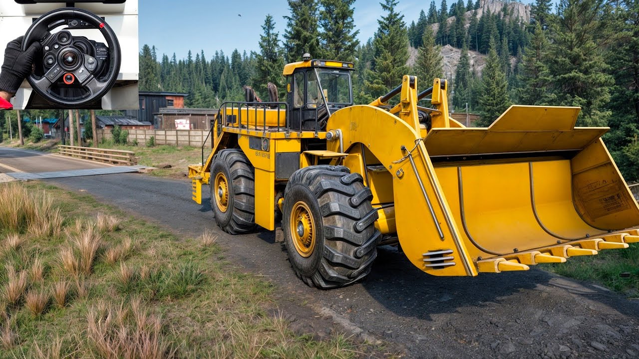 SnowRunner - Caterpillar 993K Bulldozer Navigating Through a Muddy Terrain | Logitech G29 Gameplay