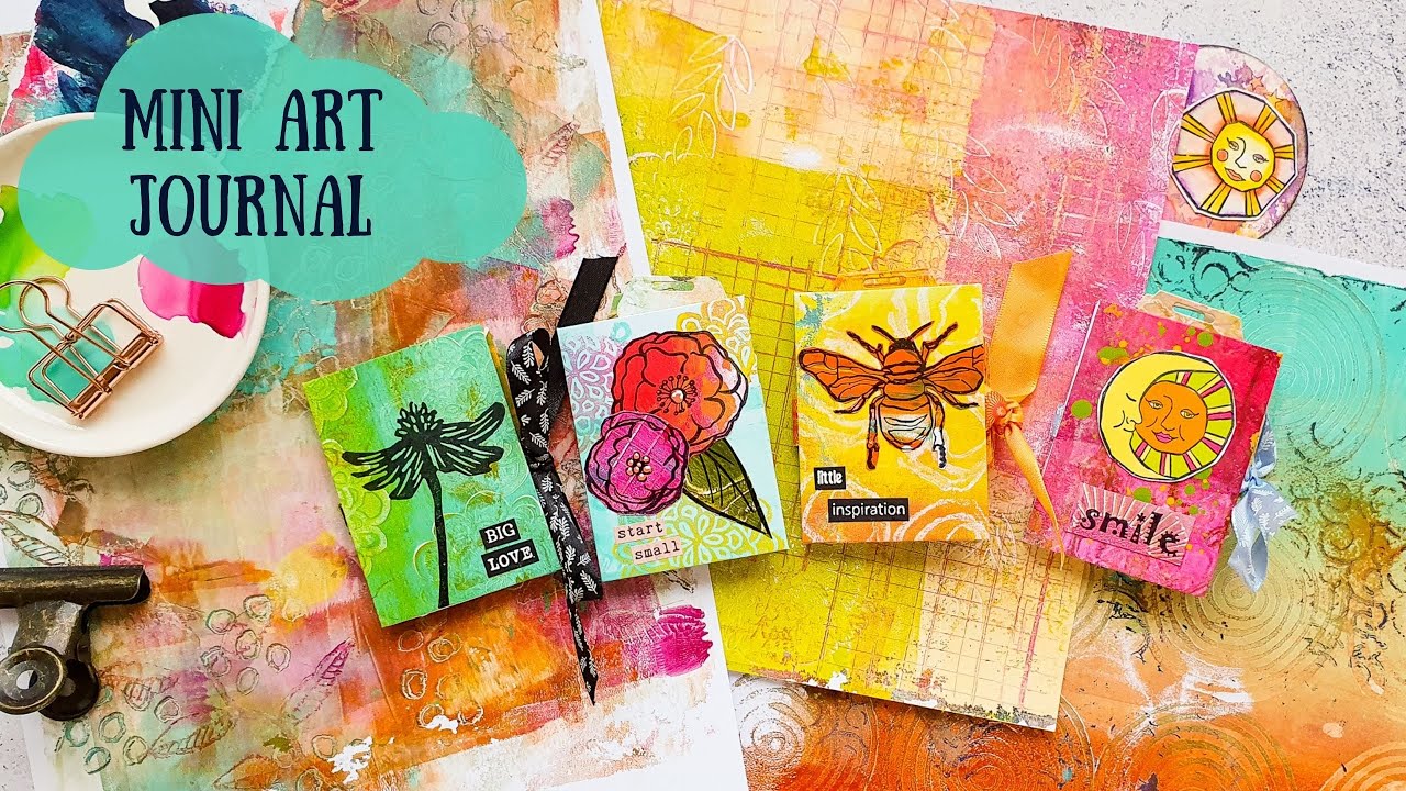Cute Mini Art Journal - Made from Gelli Prints