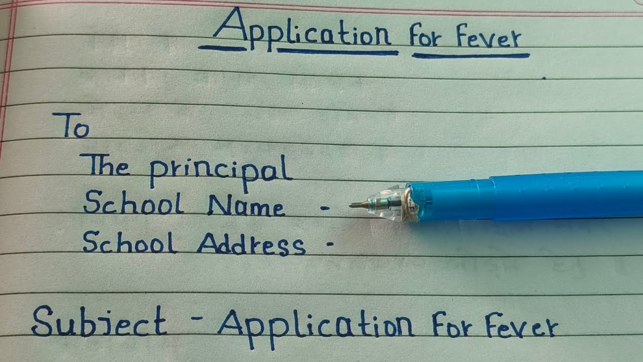 Application for fever | Application for Sick Leave | Sick Leave Application