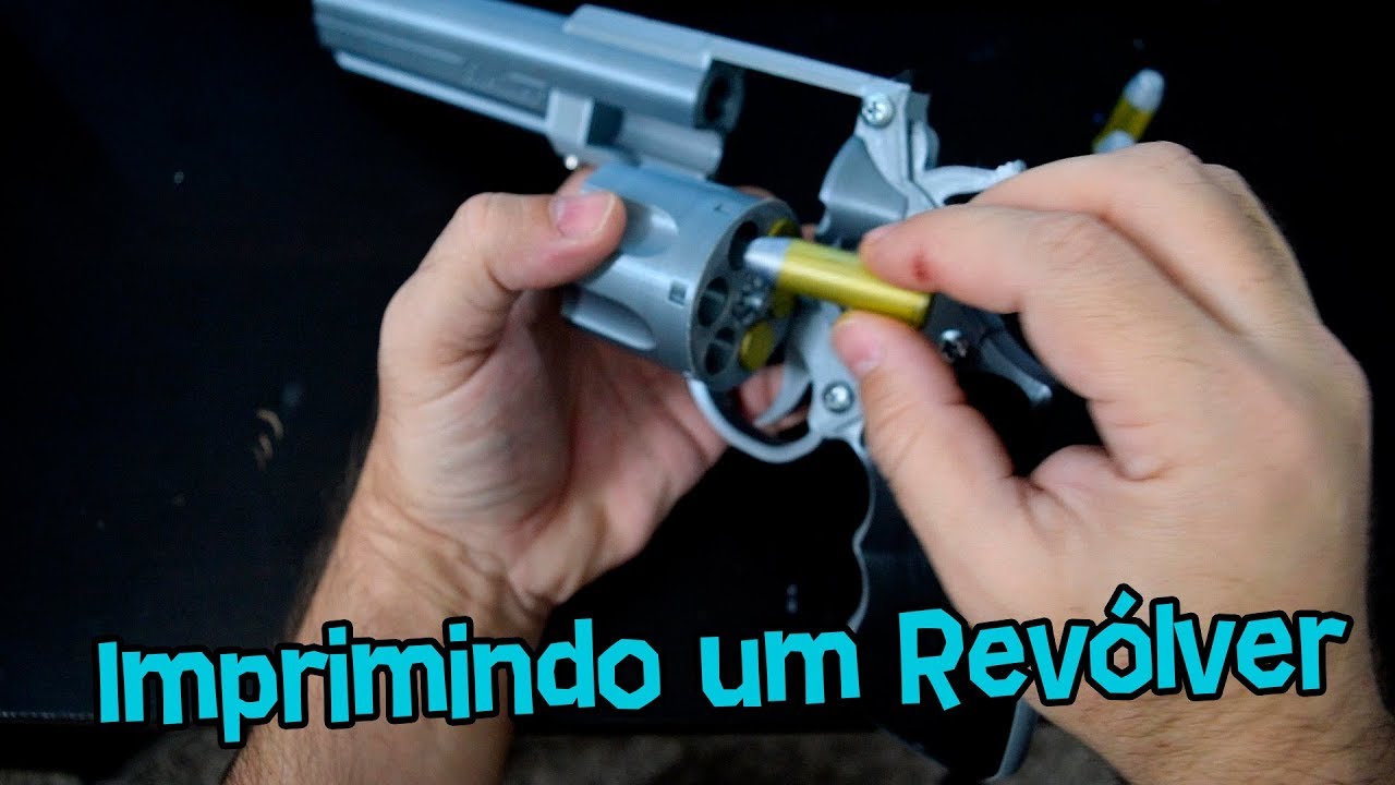 IMPRESSORA 3D IMPRIMINDO ARMA REVÓLVER MAGNUM .44
