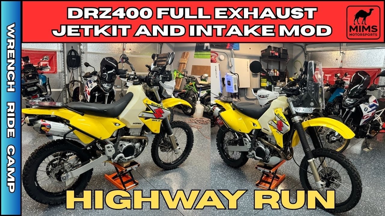 DRZ400 with full exhaust and 170 main Highway Run