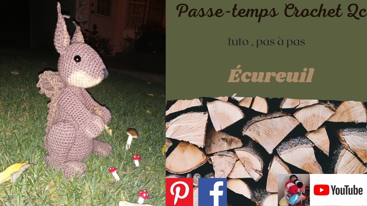 Écureuil , Passe-temps Crochet Qc , tuto , pas à pas , Point fourrure
