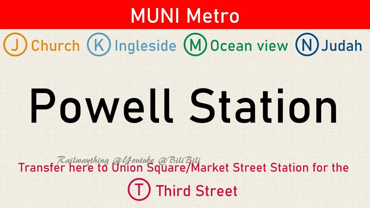 【MUNI Metro】Powell station and Union Square station transfer announcement (4 languages)
