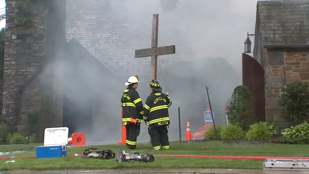 3-alarm fire burns through church in New Jersey