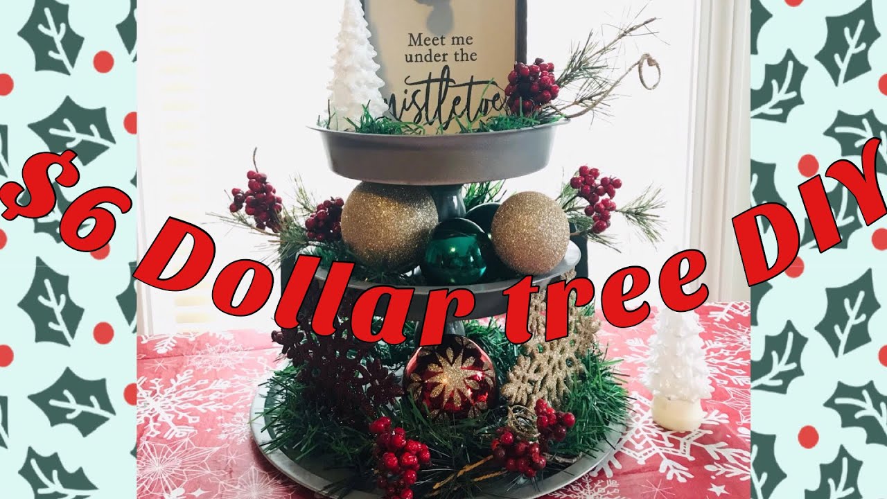 $6 DIY 3 tier tray// dollar tree diy//2020 vlogmas