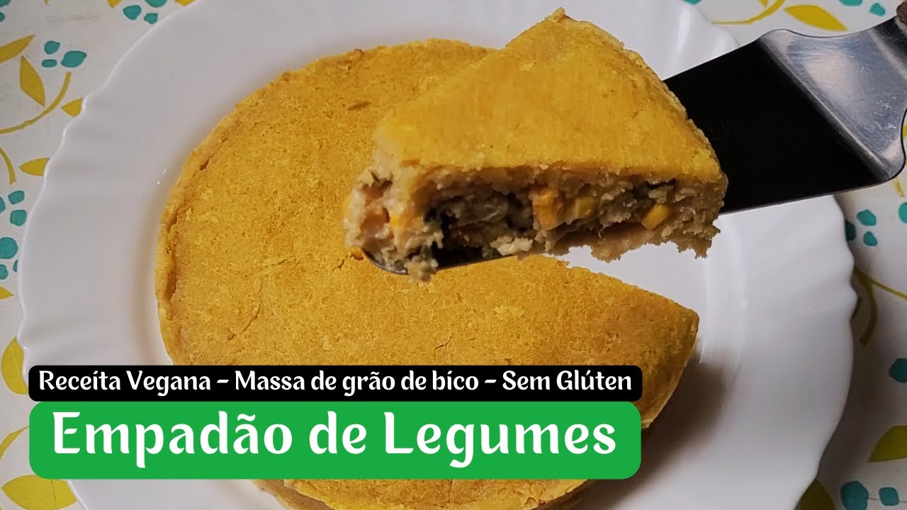 Empadão Vegano de Legumes - Massa de Grão de Bico - Sem Glúten