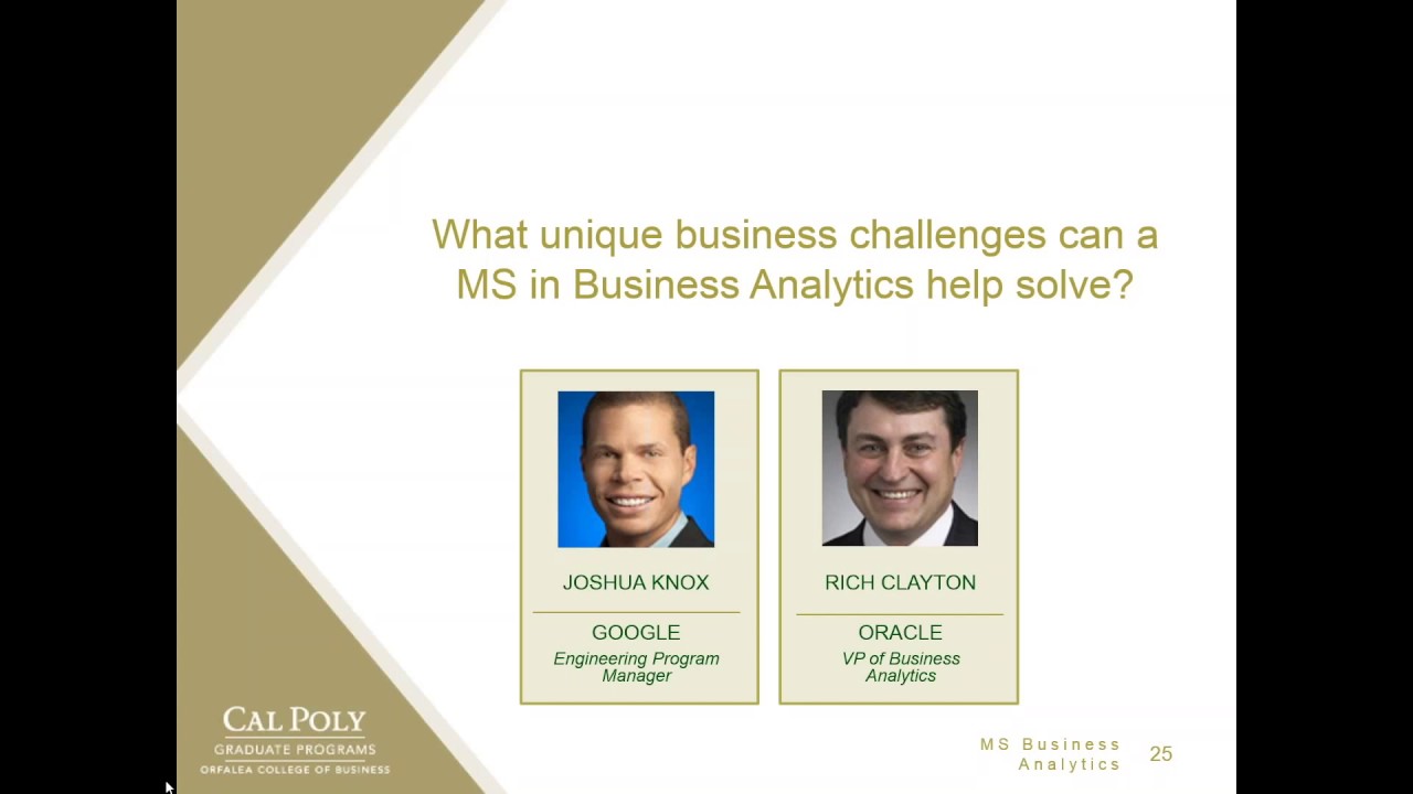 MS in Business Analytics Webinar - Joshua Knox & Rich Clayton