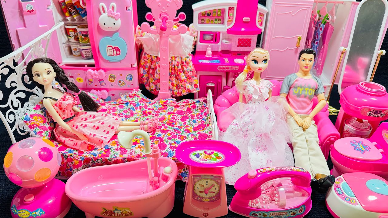 [🐰toy asmr🐰]Barbie Doll PlaySet ASMR Cute Furniture Toys Satisfying with Unboxing