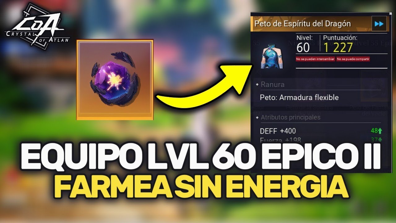 🤑CRYSTAL OF ATLAN - SIN ENERGIA FARMEA MAGITRIUM, CREA EQUIPO LVL 60 EPICO II 🤯
